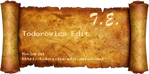 Todorovics Edit névjegykártya